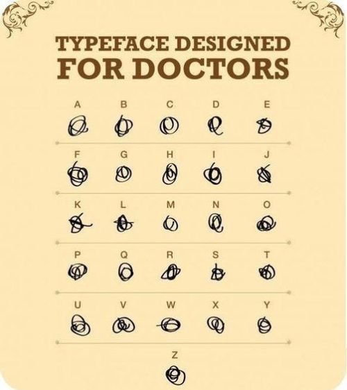 Typeface designed for doctors.
