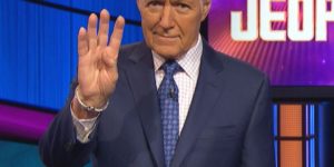 Alex Trebek back at work after a dash of chemotherapy.