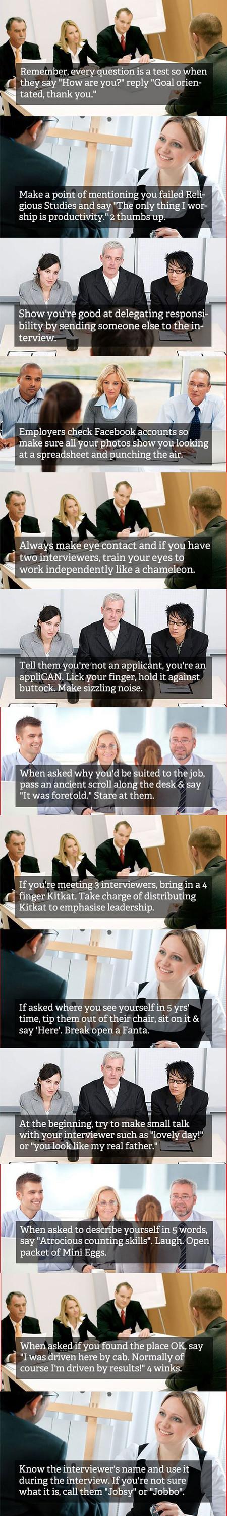 Helpful interview tips.