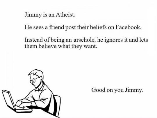 Jimmy is an atheist