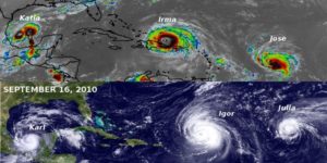 Radar images from almost exactly seven years apart.