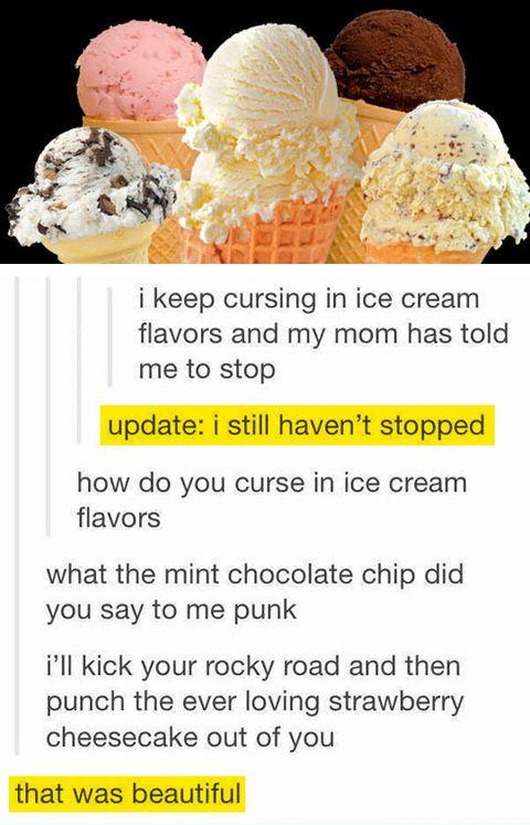 Cursing in ice cream flavors