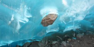 This stone in the wall of a glacial cave