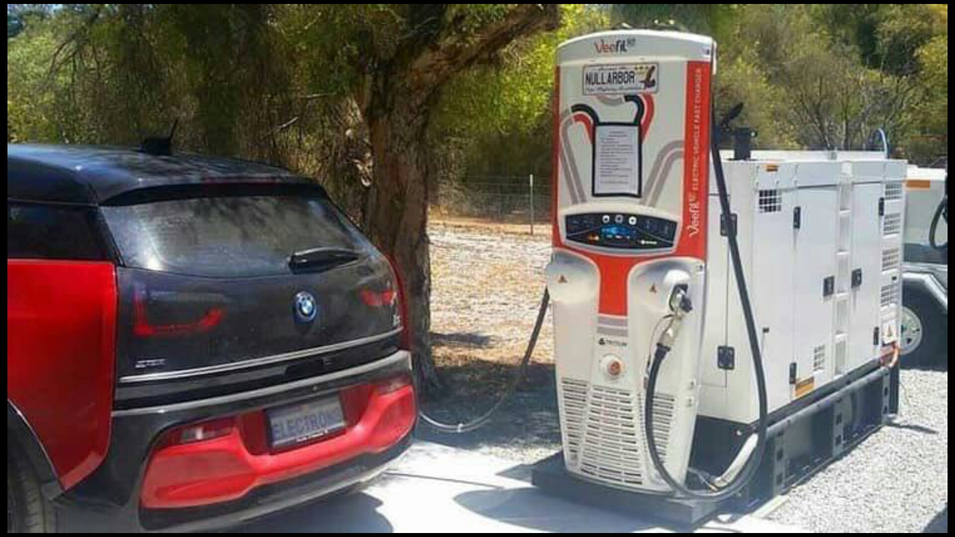 Electric car chargers running on diesel generators...