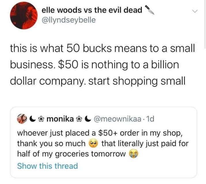 Preach the small business model.