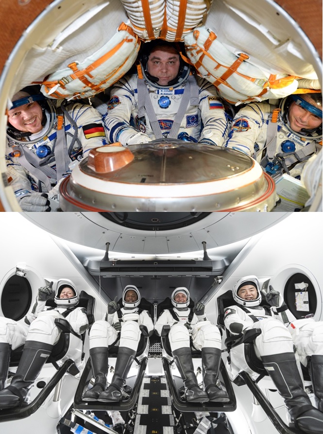 Soyuz Capsule was a bit more claustrophobic than Crew Dragon.