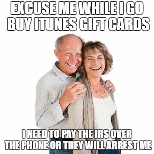 PSA: Speak to your loved ones about the dangers of paying taxes with gift cards...