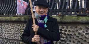 Mr. Ian McKellen’s protest sign.