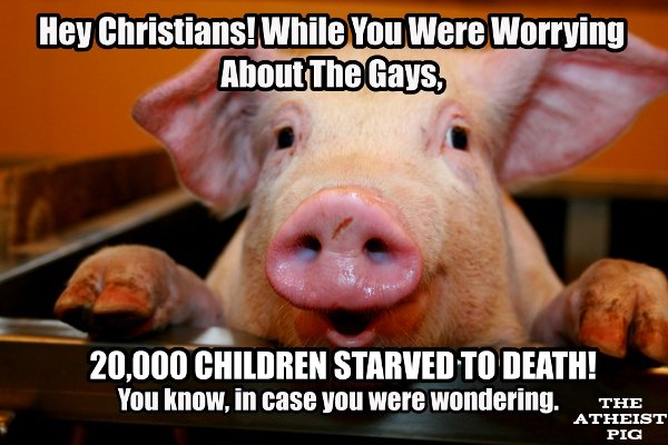 The atheist pig.