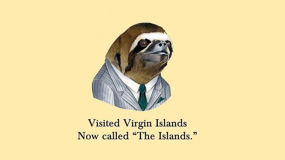 Sloth visits the Virgin Islands