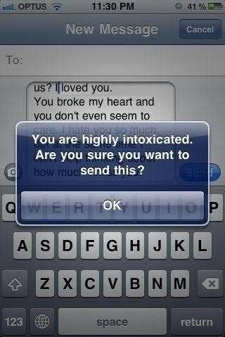 Drunk text protection.