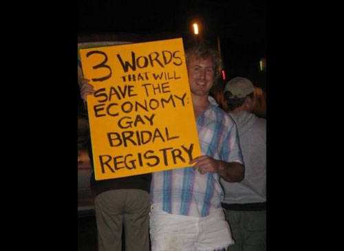 Gay bridal registry.