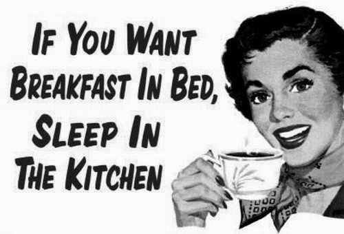 Sleep in the kitchen.