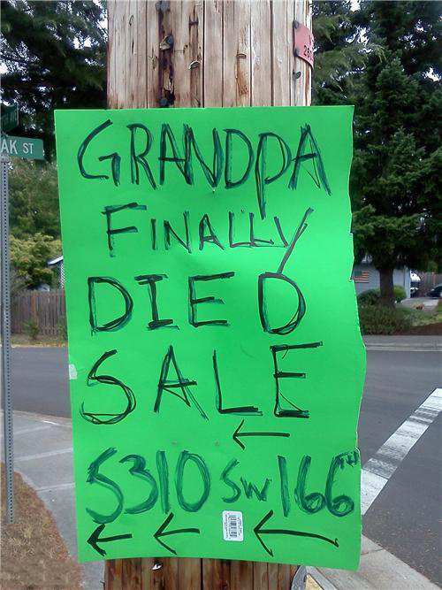 Grandpa finally died sale!