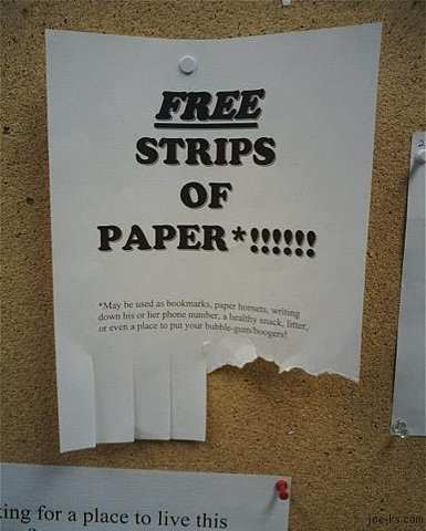 Free strips of paper!!!