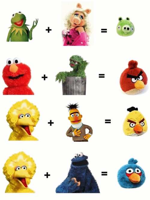 Sesame street = Angry birds.