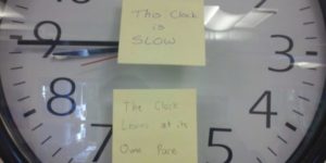 This clock is slow.