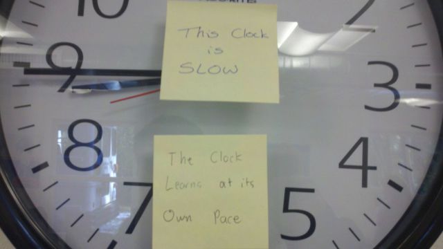 This clock is slow.