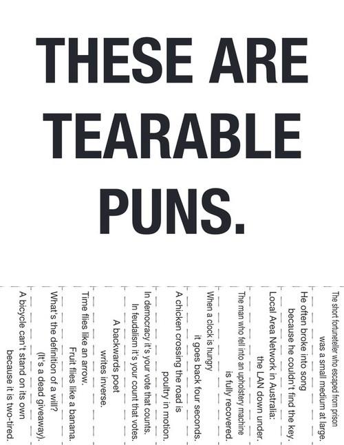 Tearable puns