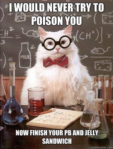 Chemistry cat strikes again.