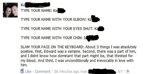 Slam your face on the keyboard...