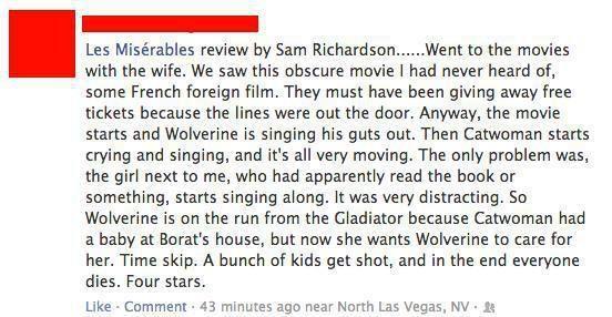 Review of Les Mis.