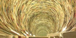 A tunnel of books.