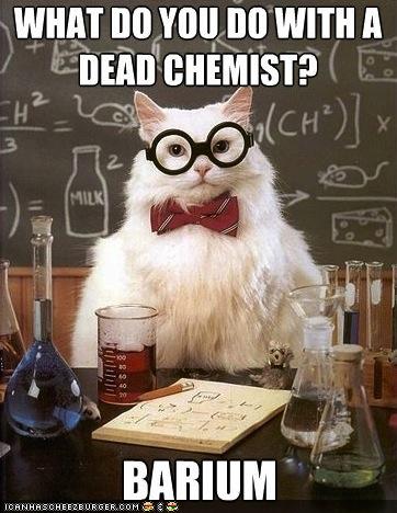 What do you do with a dead chemist?