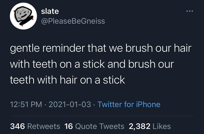 teeth stick and hair stick