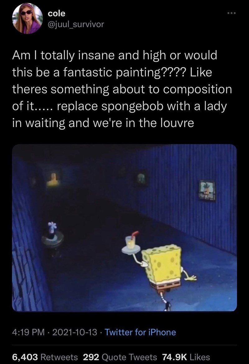 leave spongebob and it still belongs in the louvre