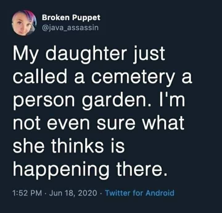 cemeteries are now person gardens