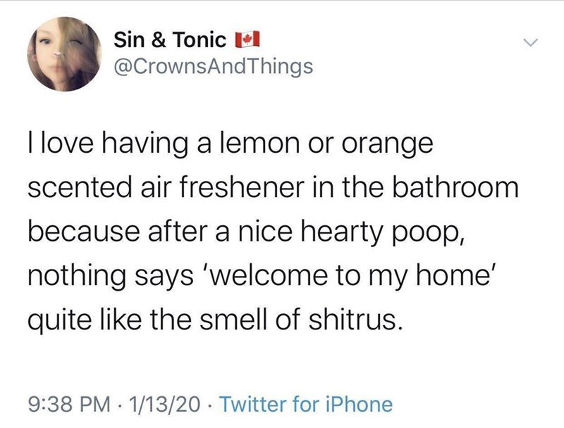the best bathroom smell is...