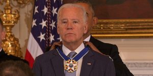 President Barack Obama surprises an emotional Joe Biden with the Presidential Medal of Freedom