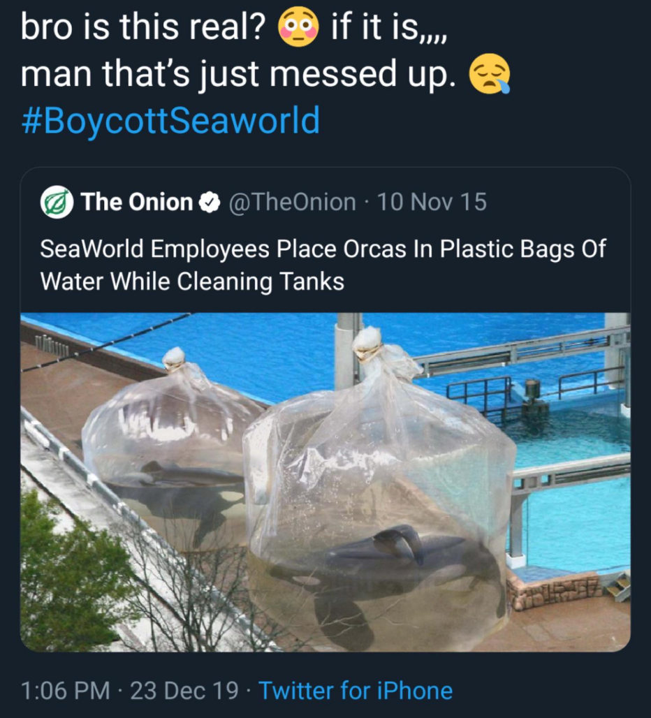 I can't believe Seaworld is still in business...