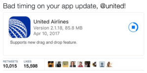 United Airlines is just rubbing it in at this point…