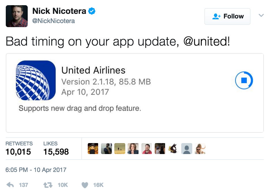 United Airlines is just rubbing it in at this point...