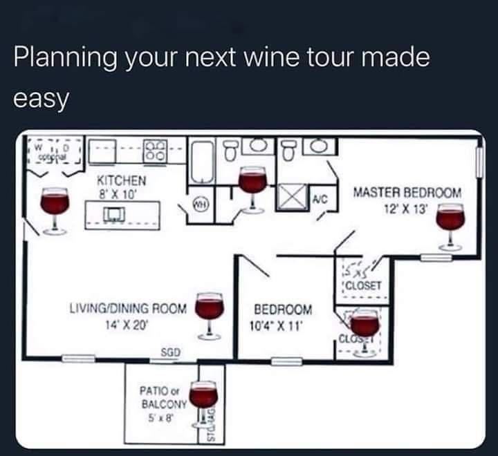 the more rooms you have the more wine you get to drink
