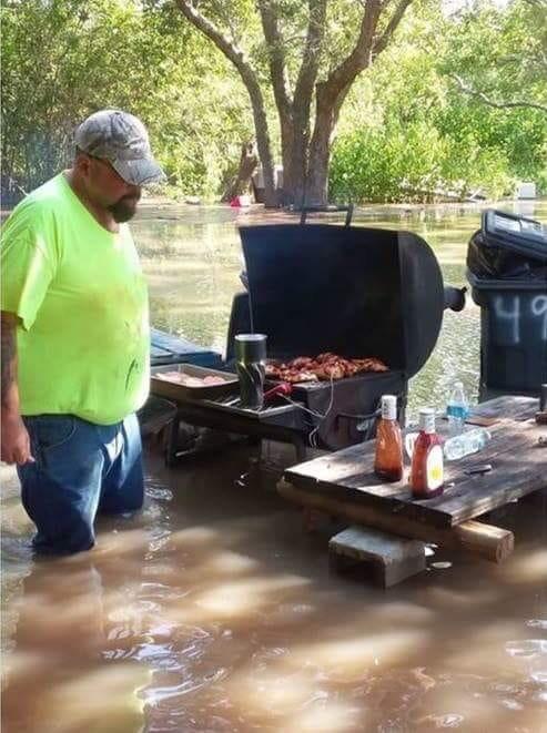 Pork chops stop for no rain.