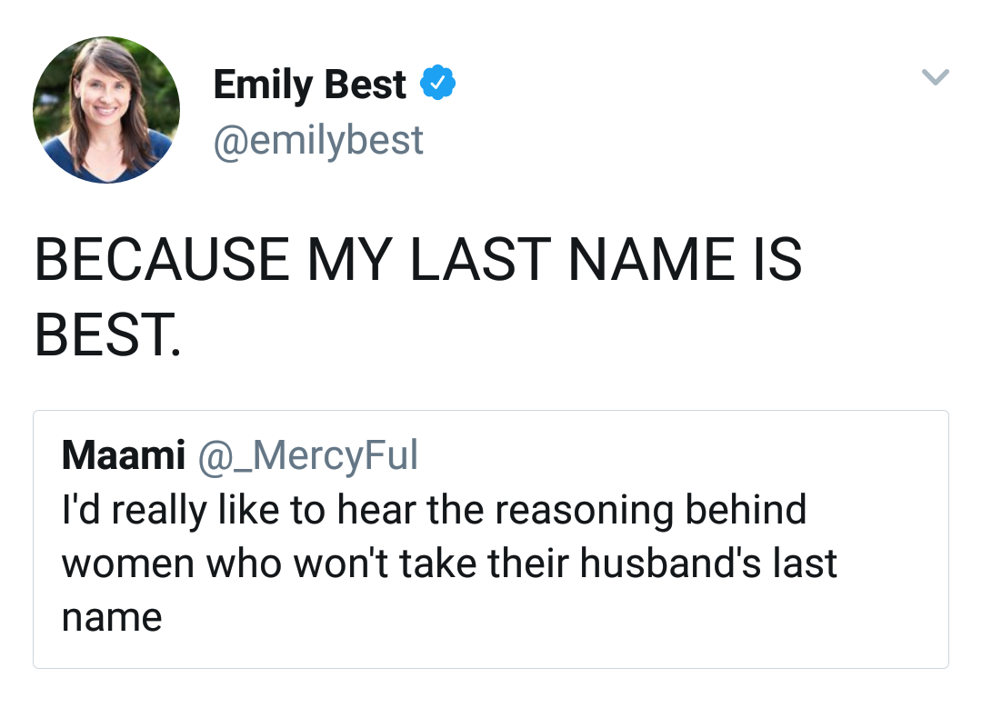 her last name is best