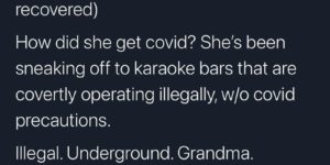 illegal underground grandma karaoke bars was not on my 2021 bingo card