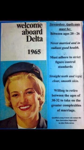 Delta Airlines 1965 Stewardess Application