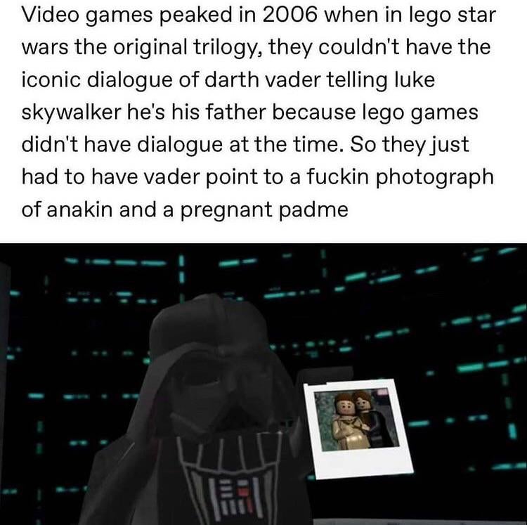 Darth Vader is such a sentimental sap!