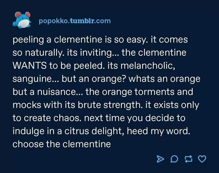 always choose the clementine