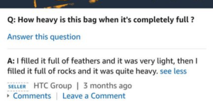 How backpack sellers answer questions…