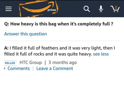How backpack sellers answer questions...