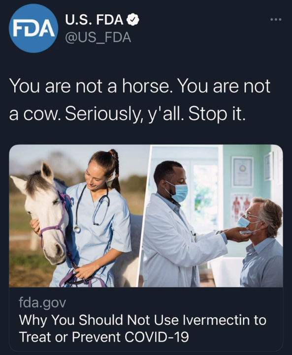 this is a real tweet from the FDA...