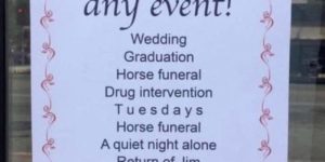 This place really wants you to know they cater (horse funerals)