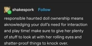 your haunted doll isn’t evil, it just needs enrichment activities