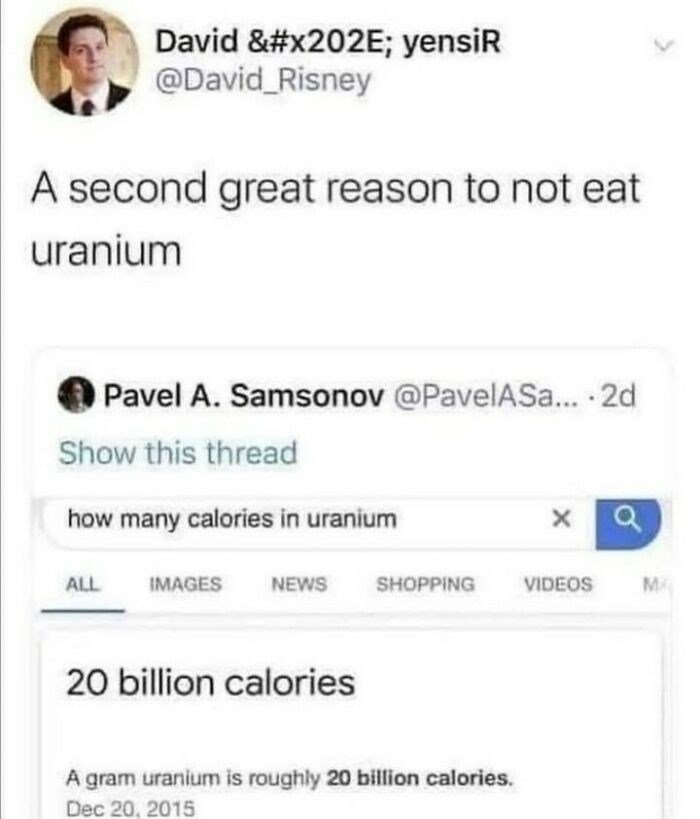 the most important reason not to eat uranium