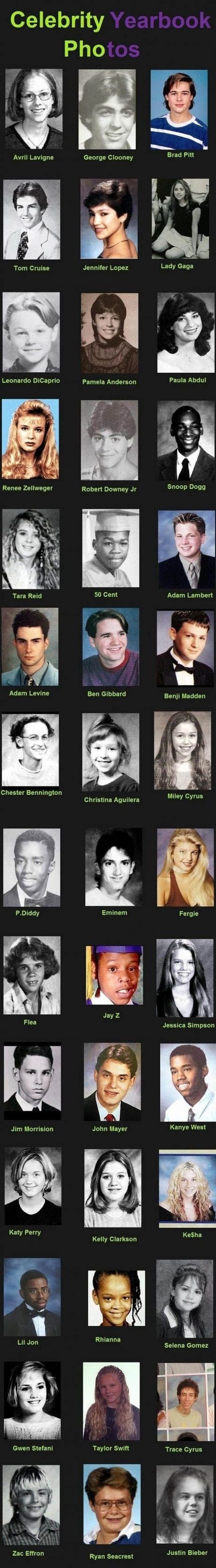 Celebrity yearbook photos.